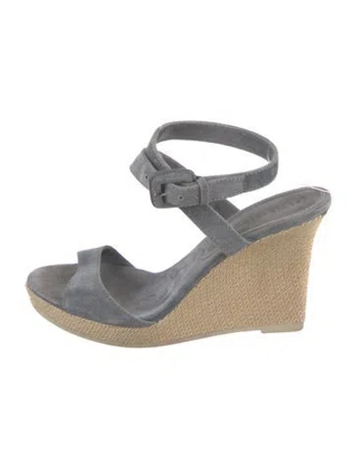 Pre-owned Burberry Suede Espadrilles In Gray
