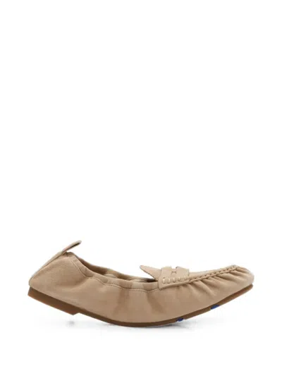 Burberry Suede Fawn Loafers In Neutral