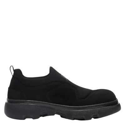 Burberry Suede Foam Slip-on Sneakers In Black