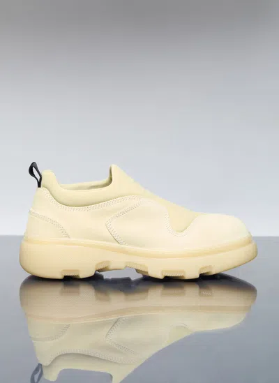Burberry Suede Foam Trainers In Yellow