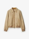 Burberry Gabardine Harrington Jacket In Tan