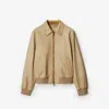 Burberry Gabardine Harrington Jacket In Tan