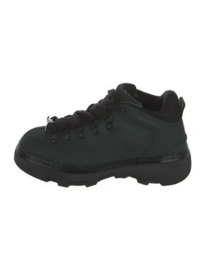Pre-owned Burberry Suede Hiking Boots In Green