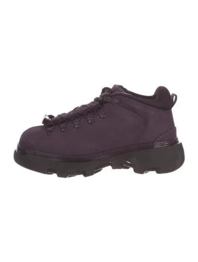 Pre-owned Burberry Suede Hiking Boots In Purple