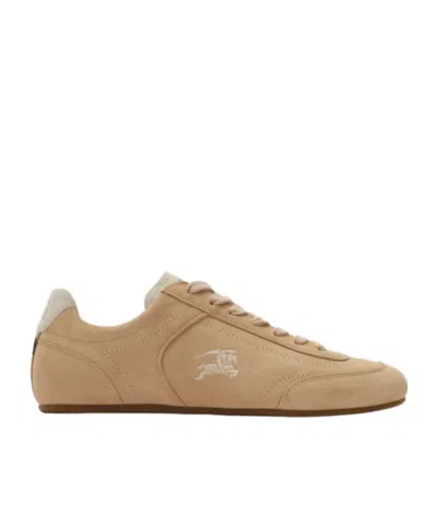 Burberry Suede Knight Runner Sneakers In Brown