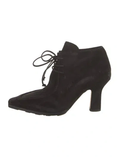 Pre-owned Burberry Suede Lace-up Boots In Black