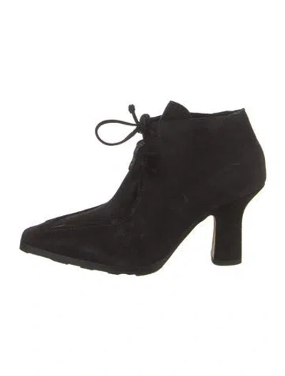 Pre-owned Burberry Suede Lace-up Boots In Black