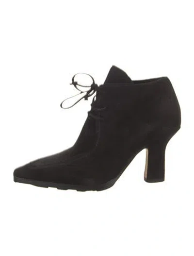 Pre-owned Burberry Suede Lace-up Boots In Black