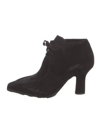 Pre-owned Burberry Suede Lace-up Boots In Black