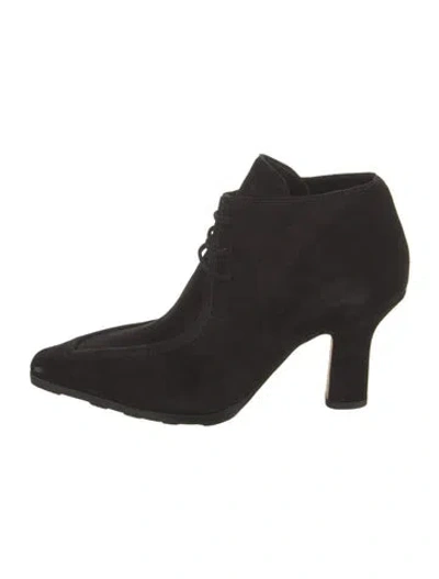 Pre-owned Burberry Suede Lace-up Boots In Black
