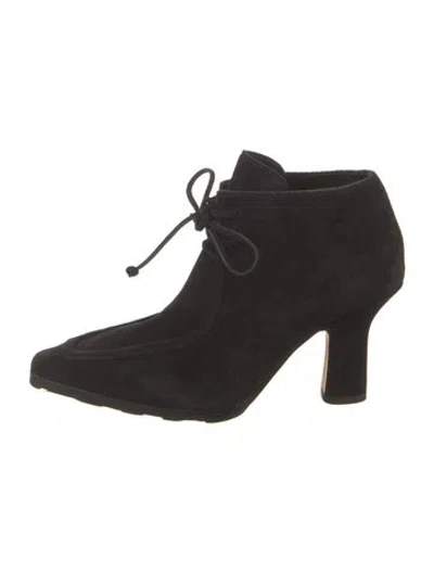 Pre-owned Burberry Suede Lace-up Boots In Black