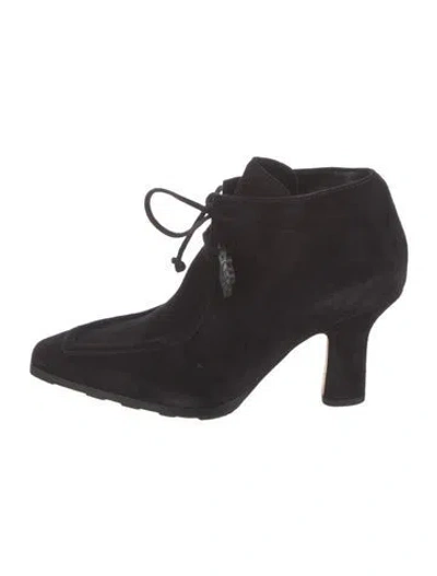 Pre-owned Burberry Suede Lace-up Boots In Black