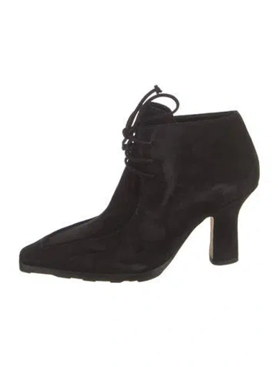 Pre-owned Burberry Suede Lace-up Boots In Black