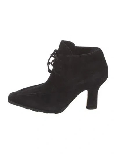Pre-owned Burberry Suede Lace-up Boots In Black