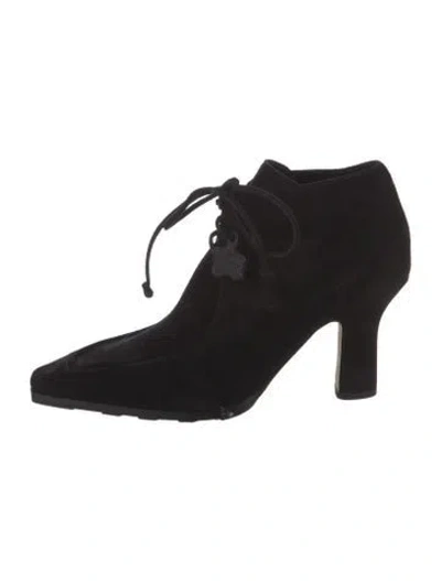 Pre-owned Burberry Suede Lace-up Boots In Black