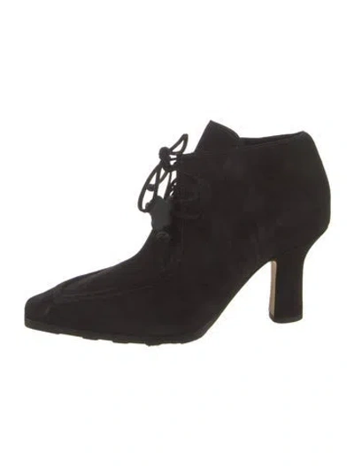 Pre-owned Burberry Suede Lace-up Boots In Black