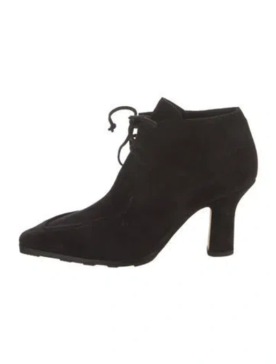 Pre-owned Burberry Suede Lace-up Boots In Black