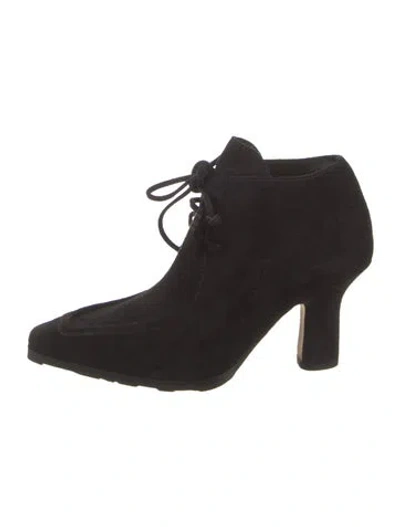 Pre-owned Burberry Suede Lace-up Boots In Black