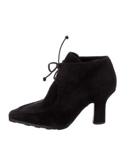Pre-owned Burberry Suede Lace-up Boots In Black