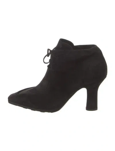 Pre-owned Burberry Suede Lace-up Boots In Black