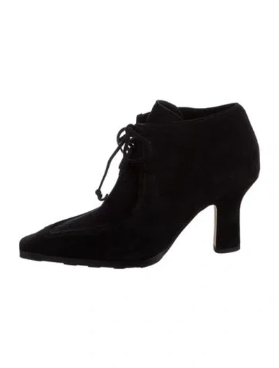 Pre-owned Burberry Suede Lace-up Boots In Black
