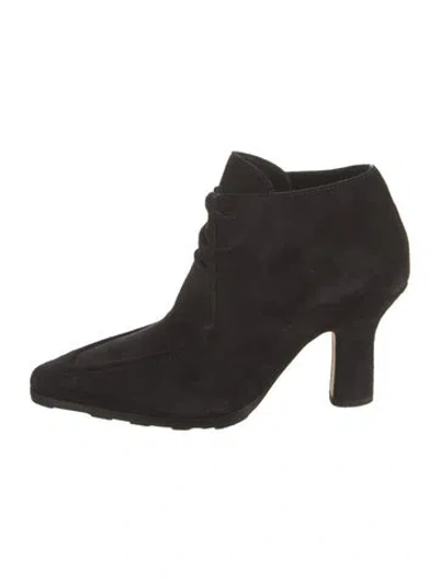 Pre-owned Burberry Suede Lace-up Boots In Black