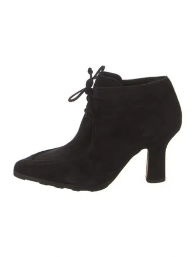 Pre-owned Burberry Suede Lace-up Boots In Black