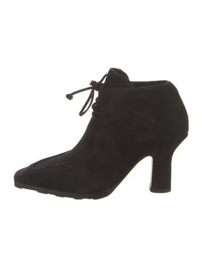 Pre-owned Burberry Suede Lace-up Boots In Black