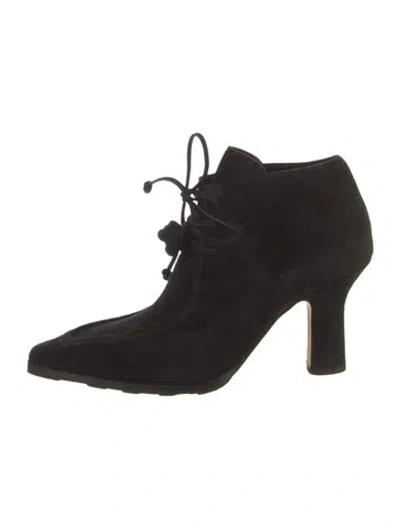 Pre-owned Burberry Suede Lace-up Boots In Black