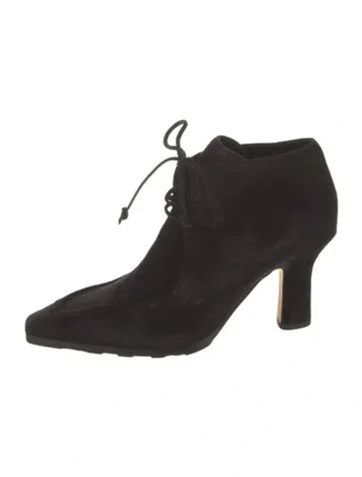Pre-owned Burberry Suede Lace-up Boots In Black