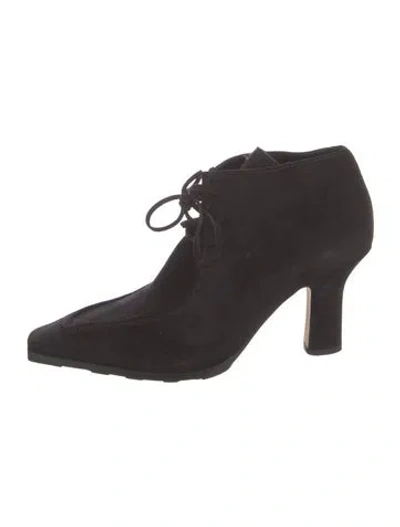 Pre-owned Burberry Suede Lace-up Boots In Black