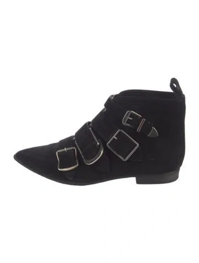 Pre-owned Burberry Suede Lace-up Boots In Black