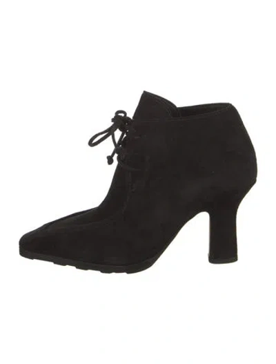 Pre-owned Burberry Suede Lace-up Boots In Black