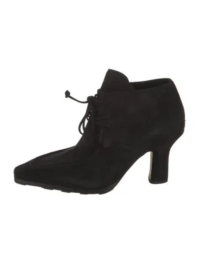 Pre-owned Burberry Suede Lace-up Boots In Black
