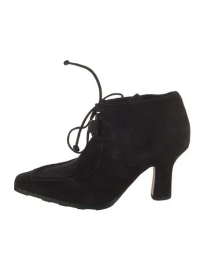 Pre-owned Burberry Suede Lace-up Boots In Black
