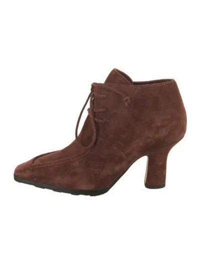 Pre-owned Burberry Suede Lace-up Boots In Brown