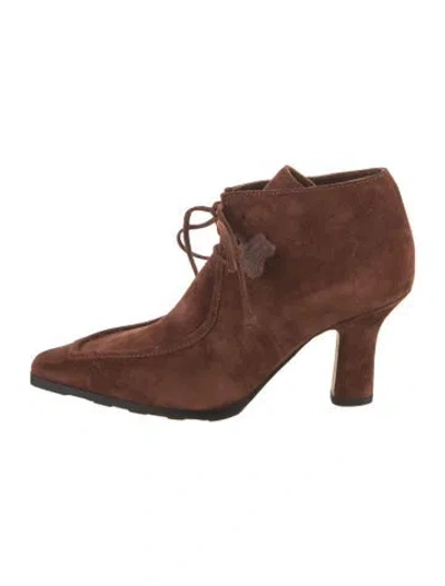 Pre-owned Burberry Suede Lace-up Boots In Brown