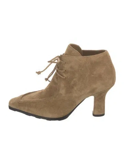 Pre-owned Burberry Suede Lace-up Boots In Brown