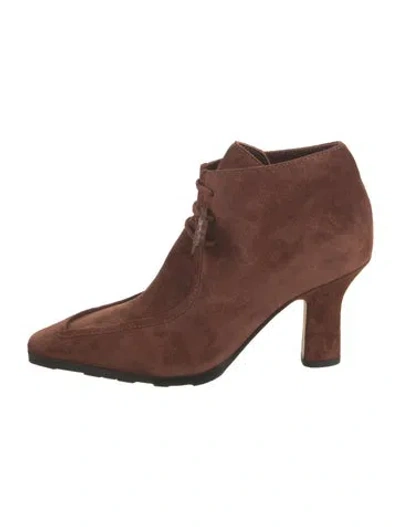 Pre-owned Burberry Suede Lace-up Boots In Brown