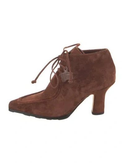Pre-owned Burberry Suede Lace-up Boots In Brown
