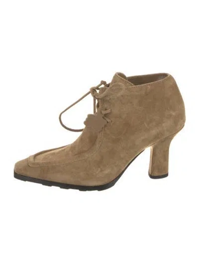 Pre-owned Burberry Suede Lace-up Boots In Brown