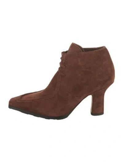 Pre-owned Burberry Suede Lace-up Boots In Brown