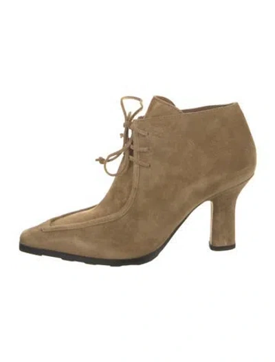 Pre-owned Burberry Suede Lace-up Boots In Brown