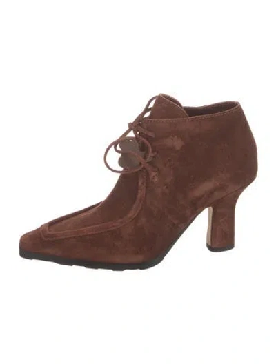 Pre-owned Burberry Suede Lace-up Boots In Brown