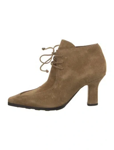 Pre-owned Burberry Suede Lace-up Boots In Brown