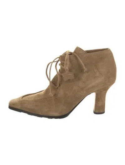 Pre-owned Burberry Suede Lace-up Boots In Brown