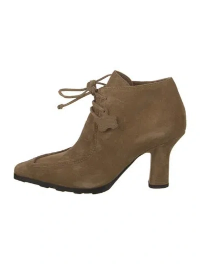 Pre-owned Burberry Suede Lace-up Boots In Brown