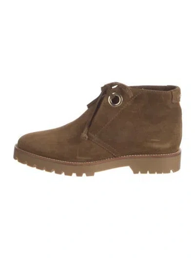 Pre-owned Burberry Suede Lace-up Boots In Brown