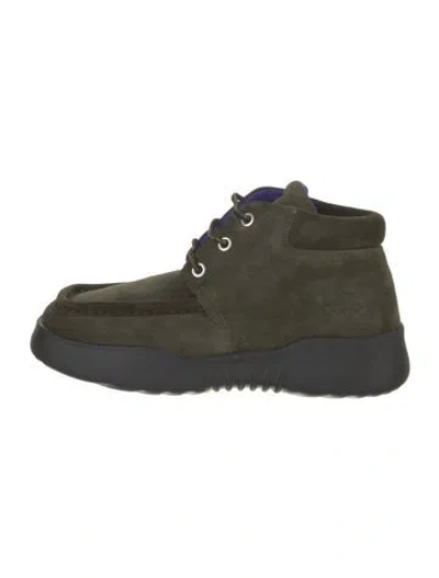 Pre-owned Burberry Suede Lace-up Boots In Green