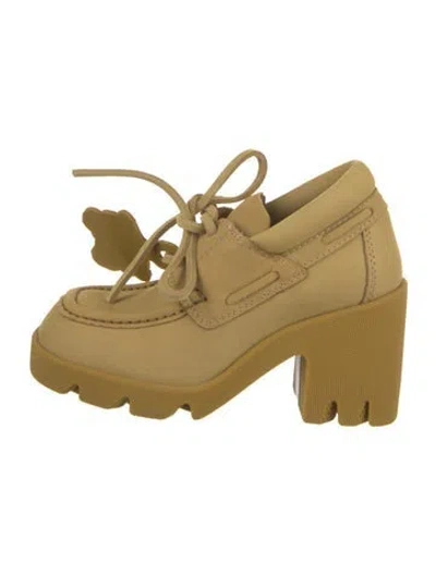 Pre-owned Burberry Suede Lace-up Boots In Neutral